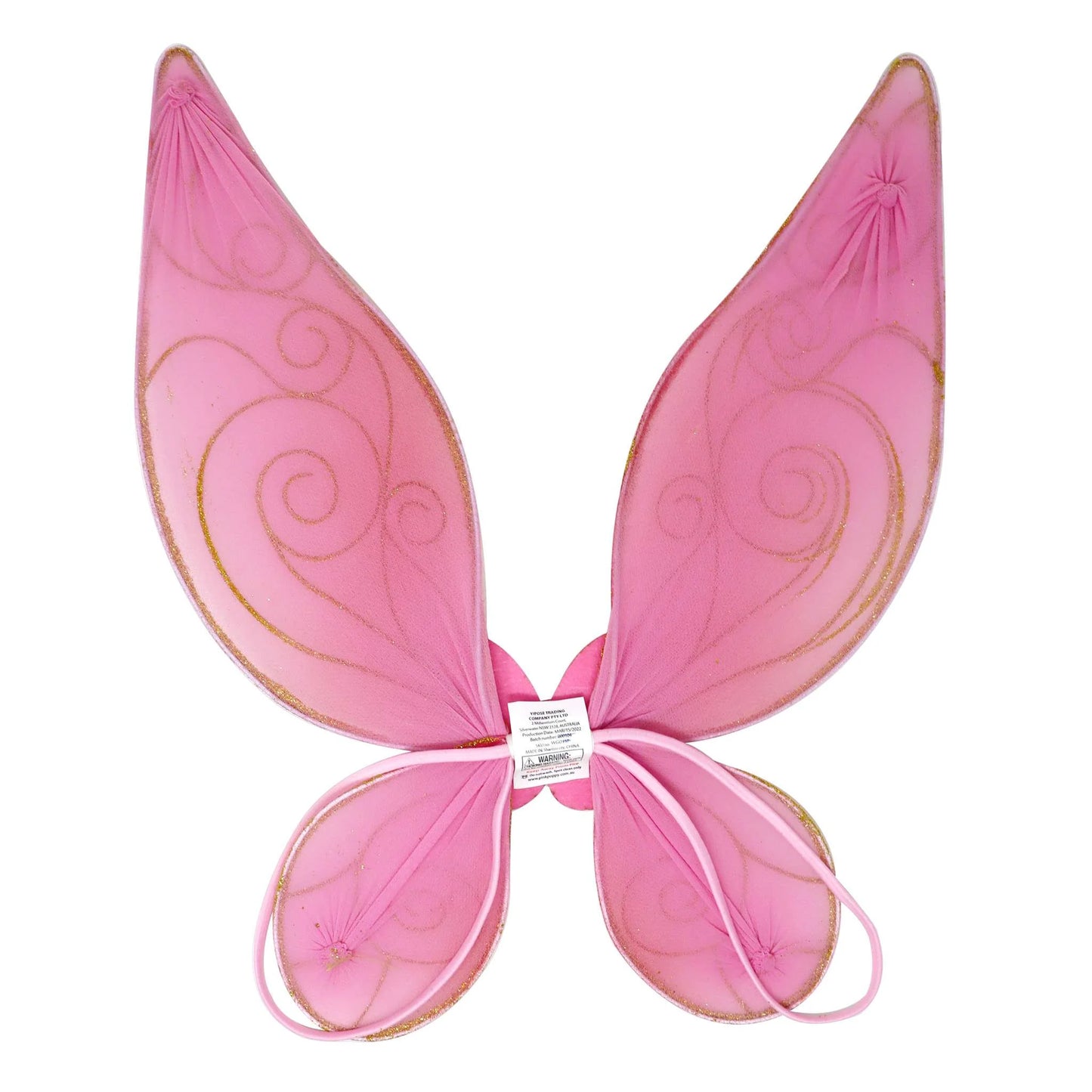 Pink Poppy - Pink & Gold Sparkle Wire Wings