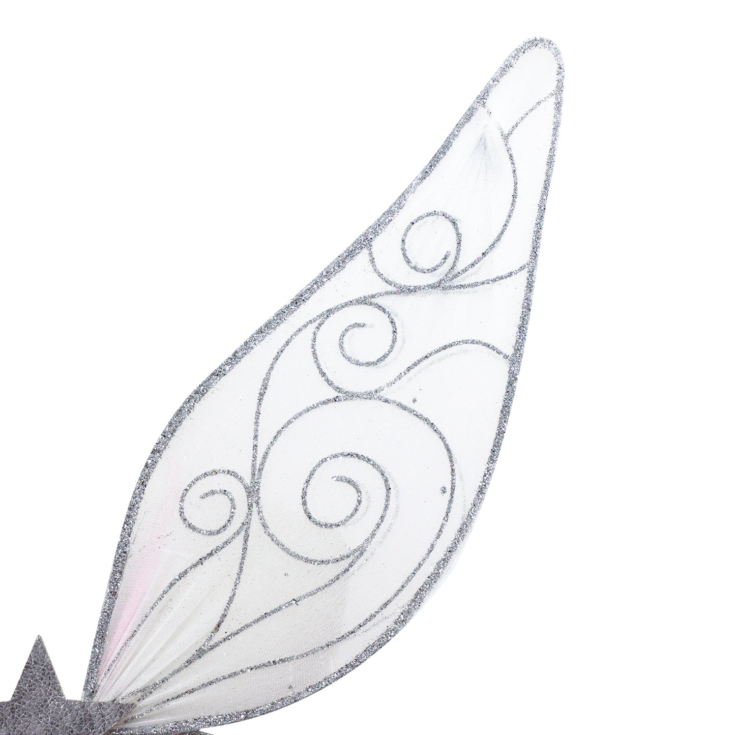Pink Poppy - White & Silver Sparkle Wire Wings