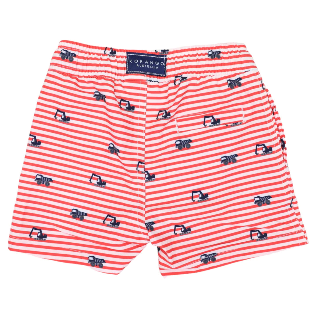 Korango - Truck Print Boardies Striped Red/ White