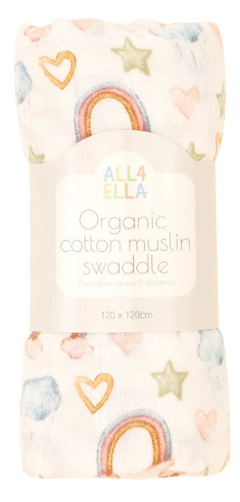 All4Ella - ORGANIC Cotton Muslin Swaddle