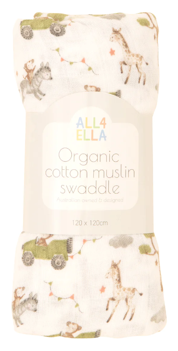 All4Ella - ORGANIC Cotton Muslin Swaddle