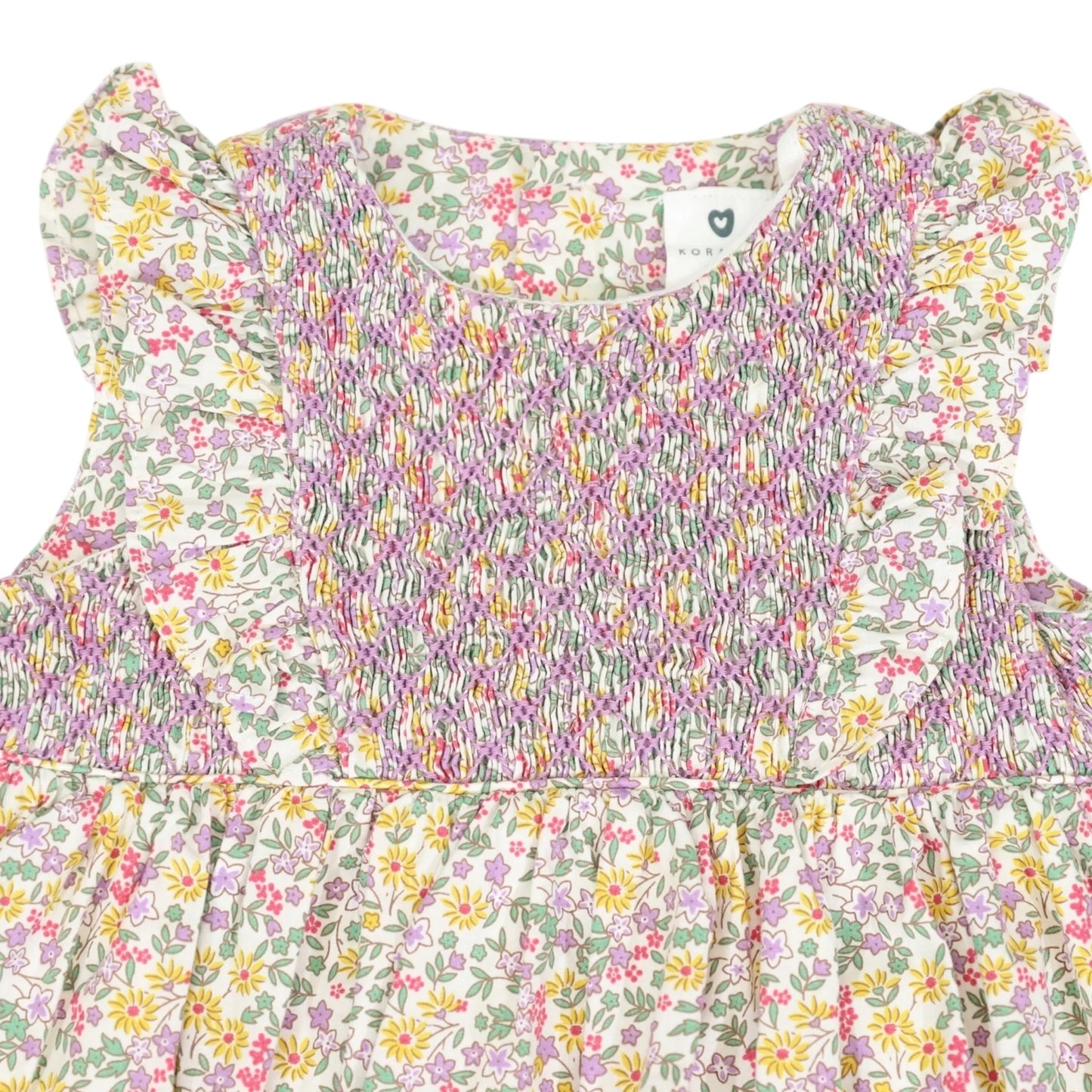 Korango - Floral Smocked Sunsuit Yellow Floral
