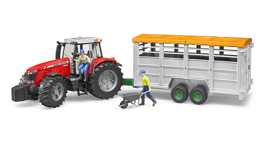 Bruder - Livestock Trailer with 1 Cow