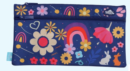 Spencil - Twin Zip Rectangle Pencil Case - Assorted