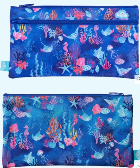 Spencil - Twin Zip Rectangle Pencil Case - Assorted