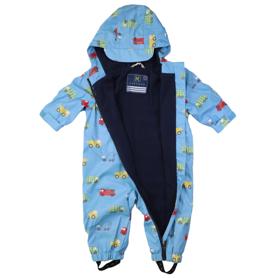 Korango - Trucks Polar Fleece Lined Zip Rain Suit - Airie Blue