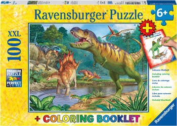 Ravensburger - World of Dinosaurs & Booklet 100pc XXL RB 13 695 7