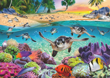 Ravensburger - Race of the Baby Sea Turtle 500pc RB 17 456 0