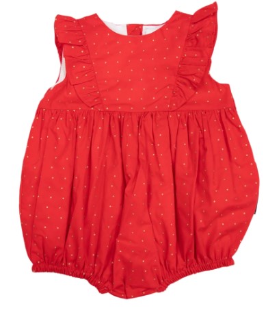 Korango - Gold Spot Frill Sunsuit Red