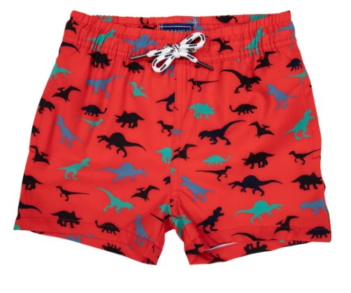 Korango - Dinosaur Print Quick Dry Boardies Red