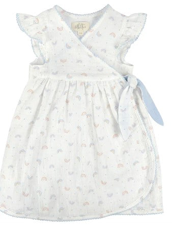 Albetta - Mini Rainbow Print Muslin Crossover Dress
