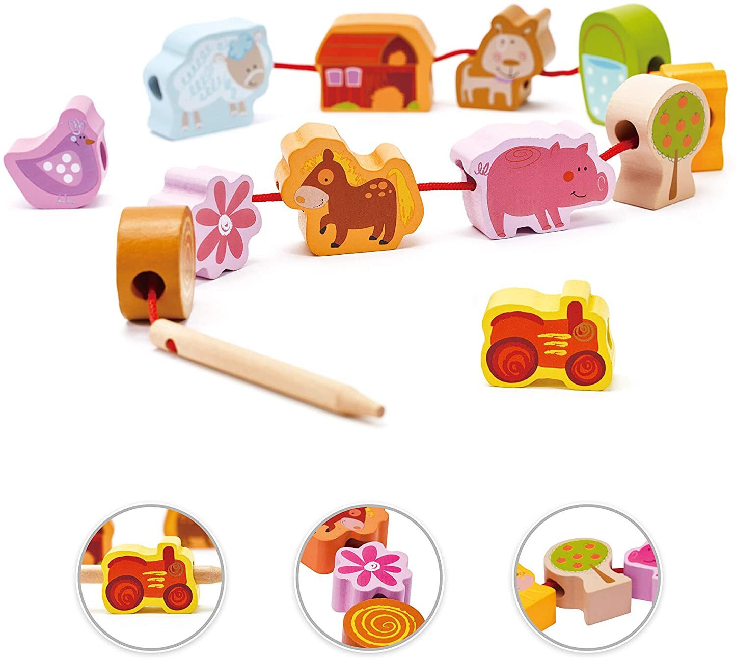 Farm Beads Lacing Animals