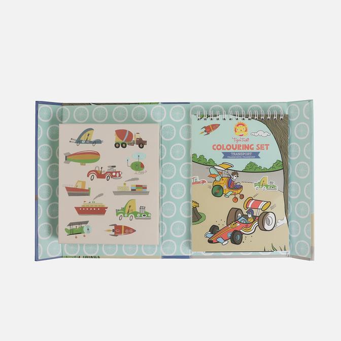 Tiger Tribe- Colouring Set - Transport