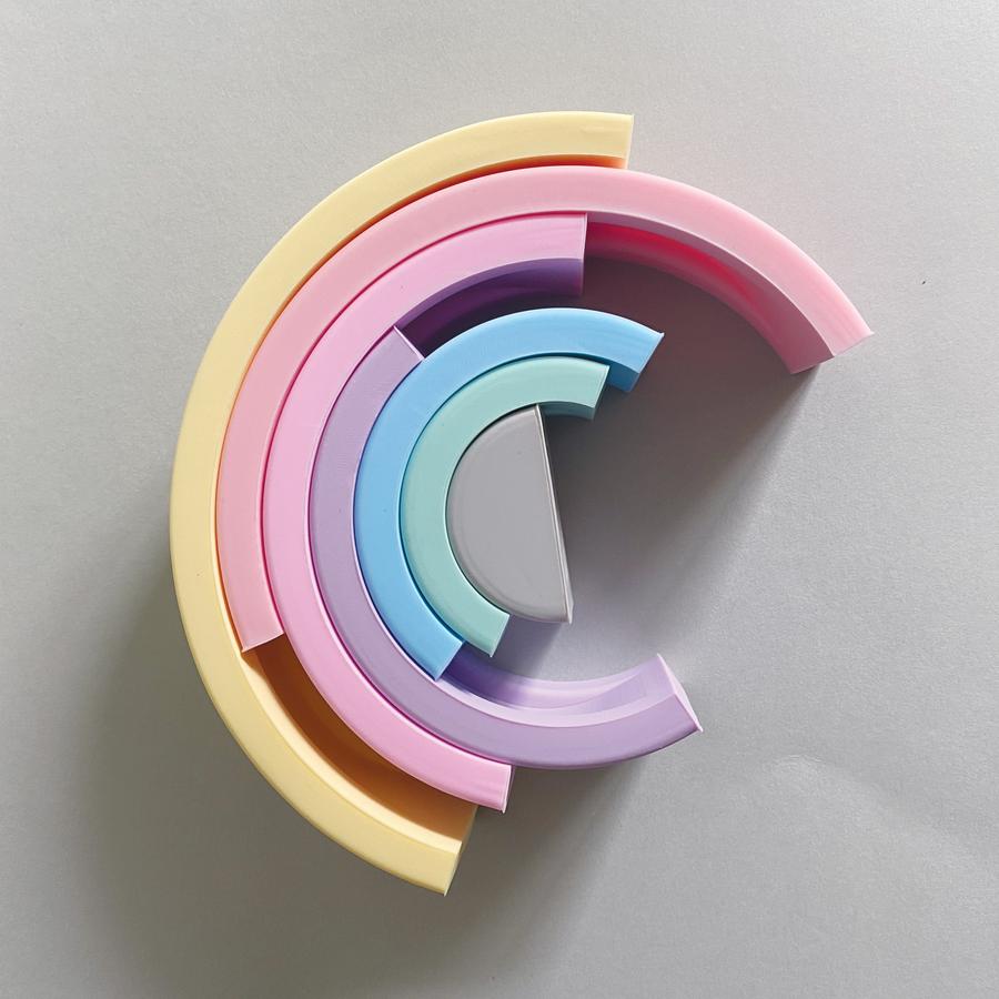 Milk Addict - Silicone 7 Stacking Rainbow - Pastel