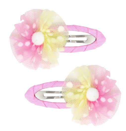 Pink Poppy- Pink Mesh Hair Clip