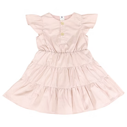 Korango - Tiered Cotton Lawn Dress - Dusty Pink