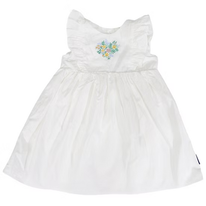 Korango - Cotton Lawn Frill Dress - White