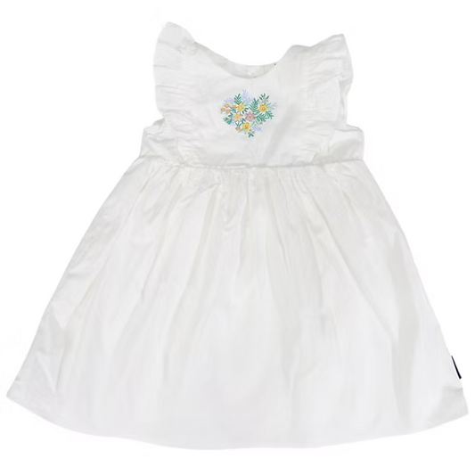 Korango - Cotton Lawn Frill Dress - White