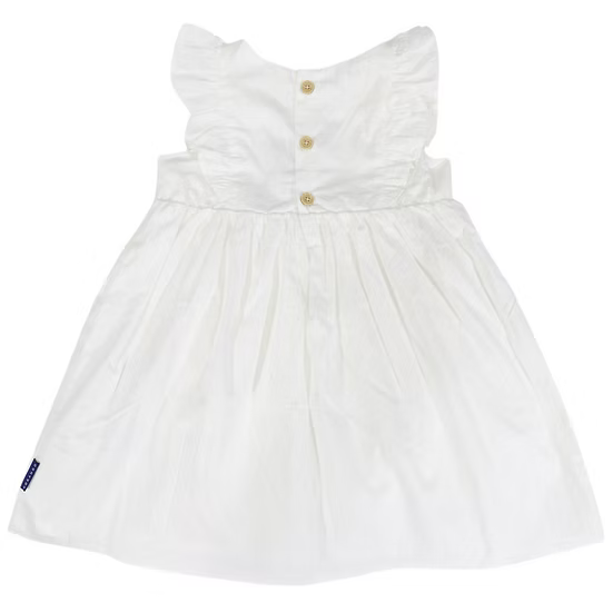 Korango - Cotton Lawn Frill Dress - White
