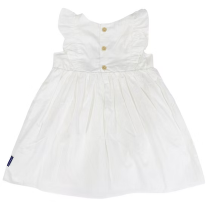 Korango - Cotton Lawn Frill Dress - White