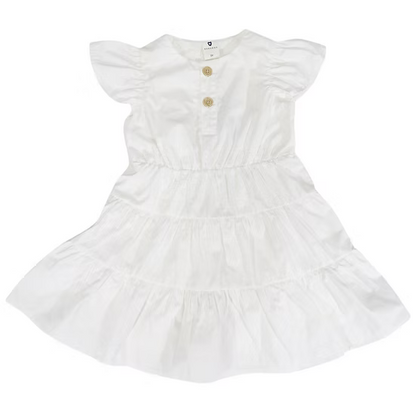 Korango - Tiered Cotton Lawn Dress - White