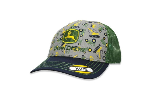 John Deere - All Over Pattern Trademark Logo - Trucker Cap