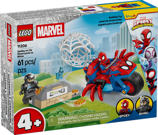Lego Marvel - Spidey on his Motorcycle vs. Rhino 11206
