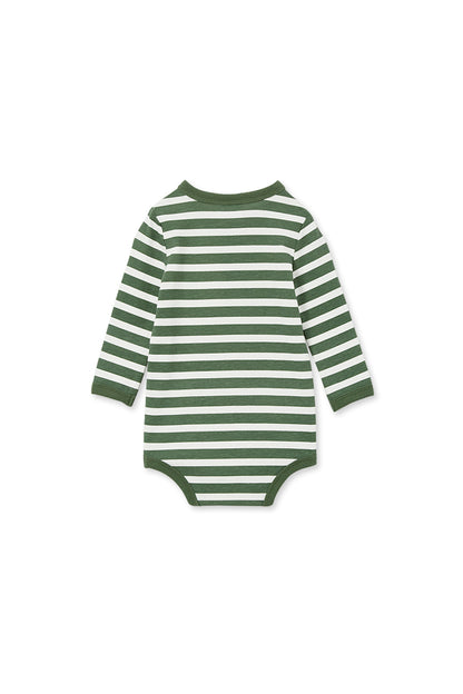 Milky - Green Stripe Henley Bubbysuit