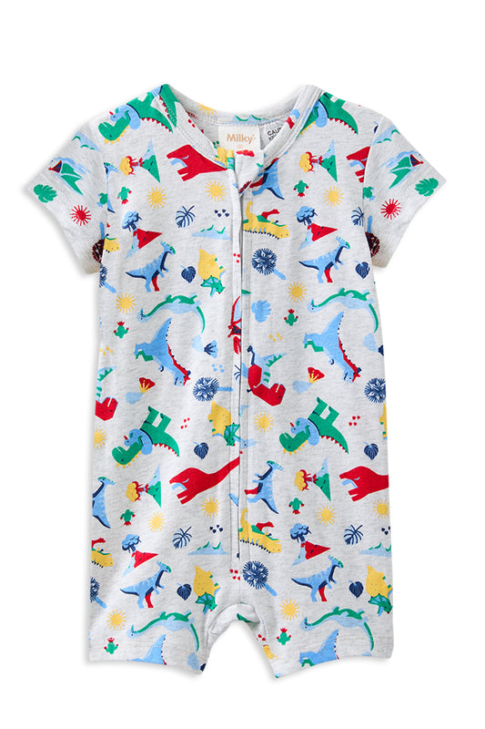 Milky - Dinosaur Zip Romper