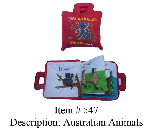 Australian Animals Cloth Book - Red