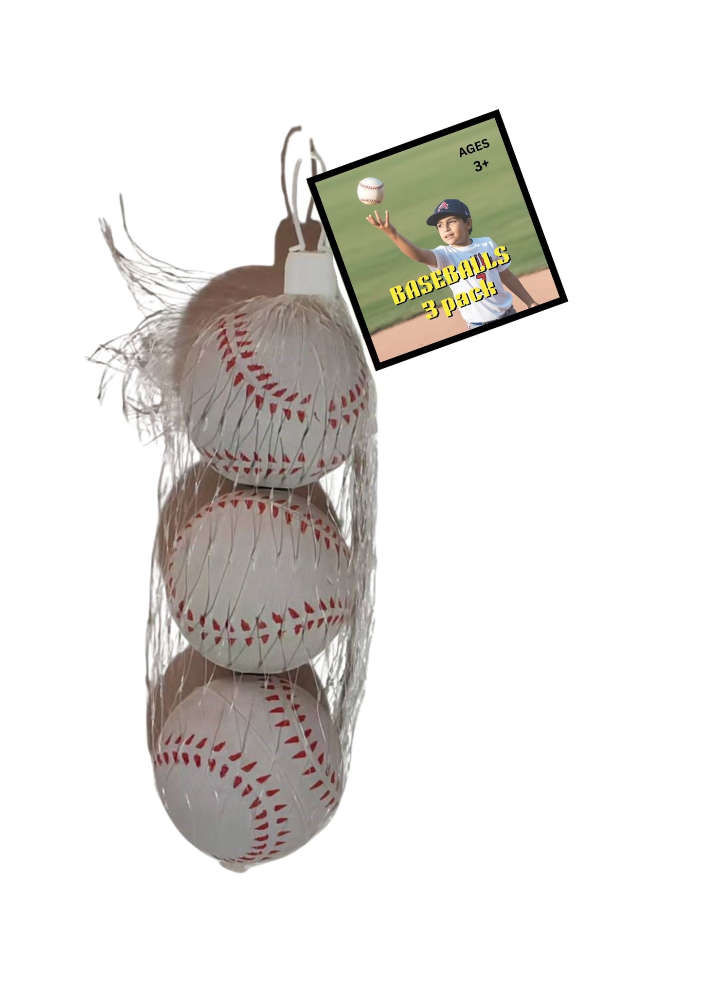 Pack of Three Rubber Baseballs