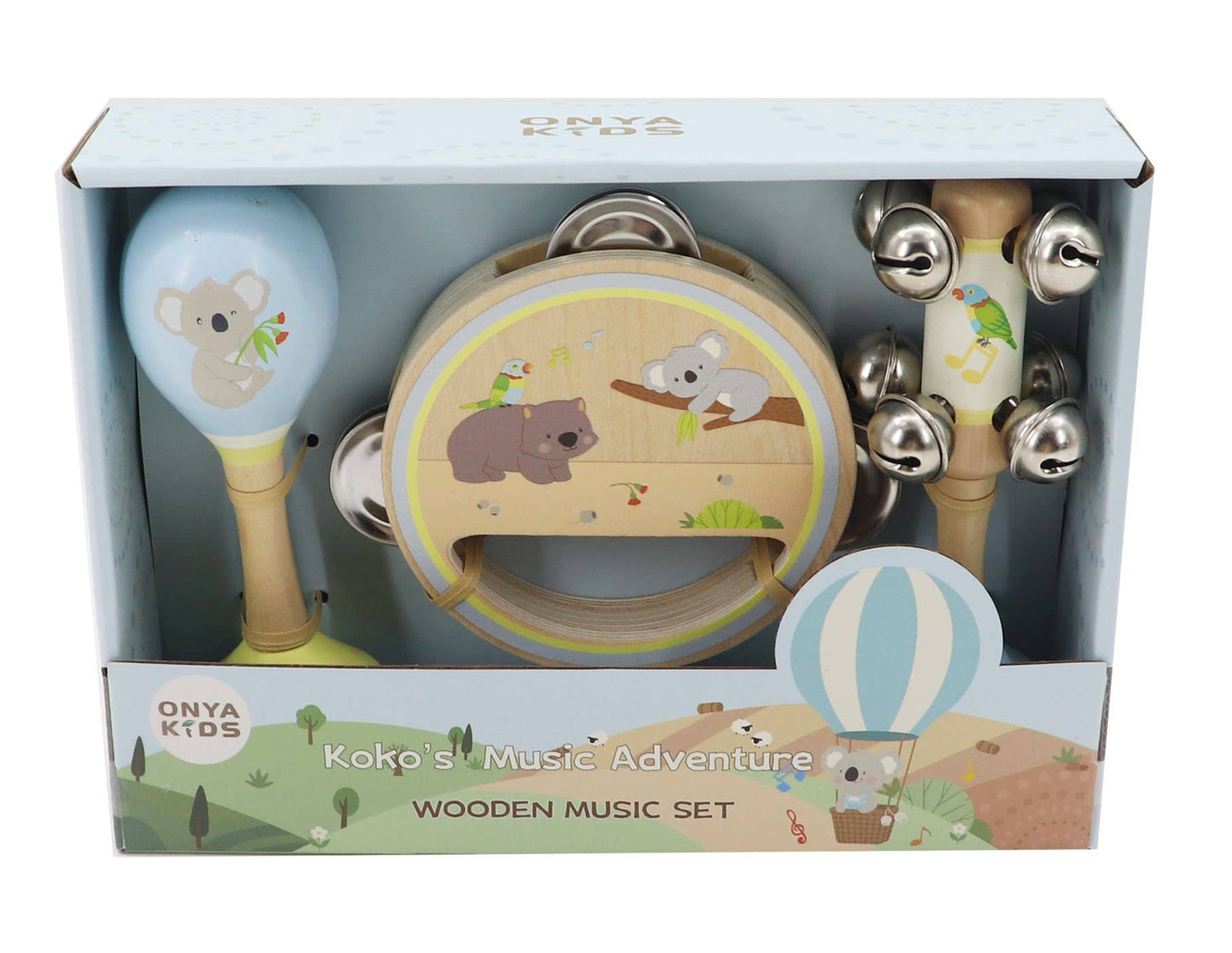 Onya Kids - KoKo's Music Adventure Wooden Music 3pcs Set (Koala, rainbow