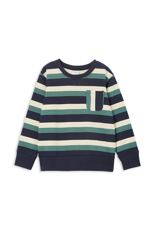 Milky - Block Stripe Fleece Sweat - Baby