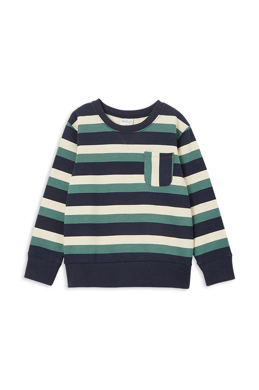 Milky - Block Stripe Fleece Sweat - 2-7yr