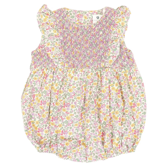 Korango - Floral Smocked Sunsuit Yellow Floral
