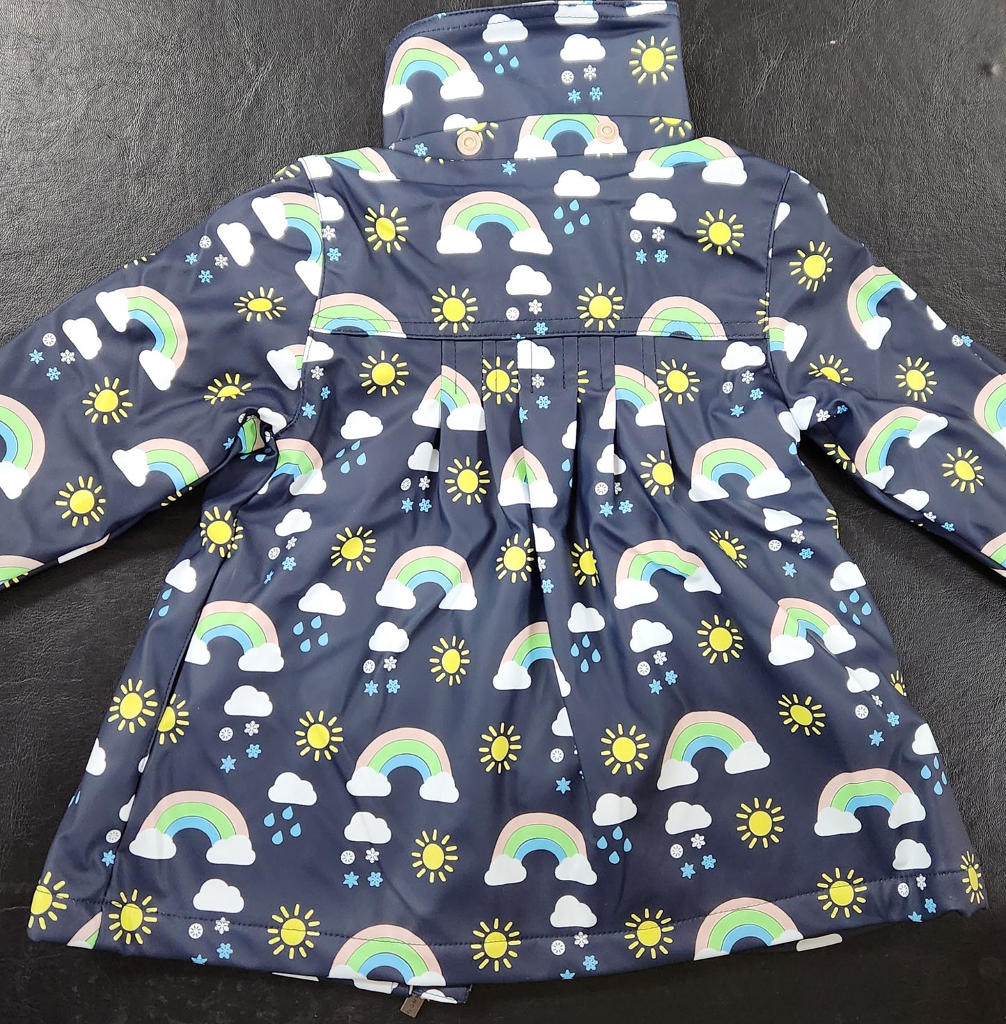 Korango Sunshine & Rainbows Polar Fleece Lined Raincoat Peacoat Baby