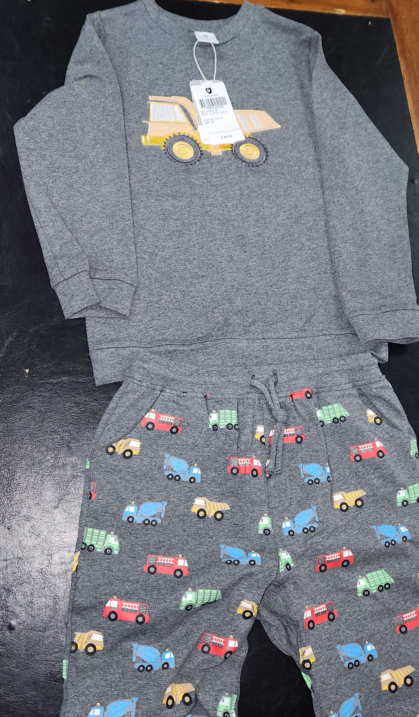 Korango - Truck Print Pyjamas - Microchip Grey