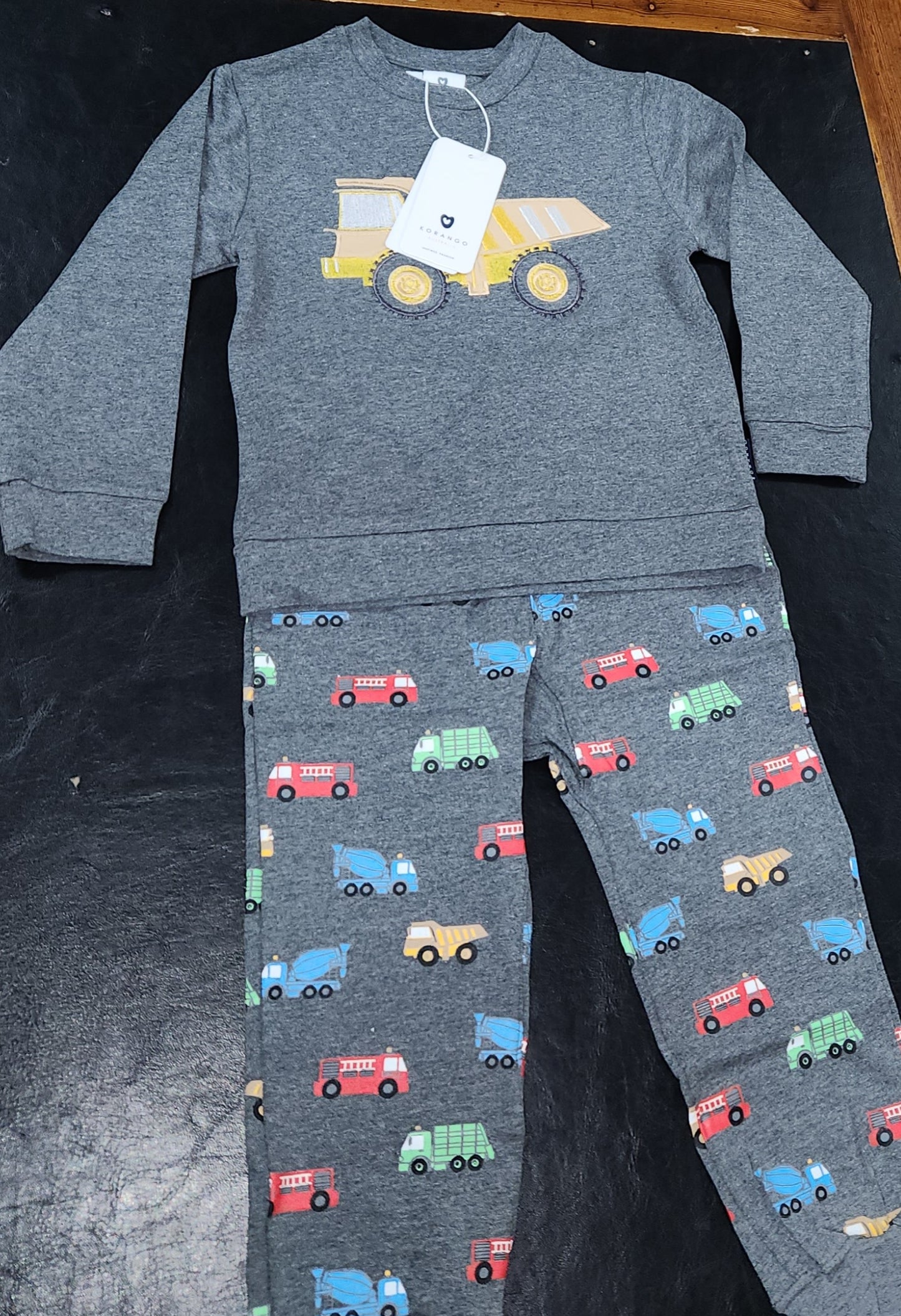 Korango - Truck Print Pyjamas Microchip Grey Baby
