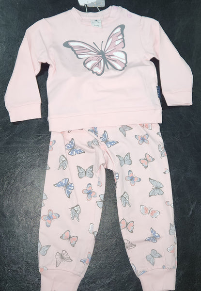 Korango Butterfly Print Pyjamas Fairytale Pink Baby