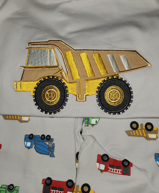 Korango - Truck Print Pyjamas Microchip Grey - Baby
