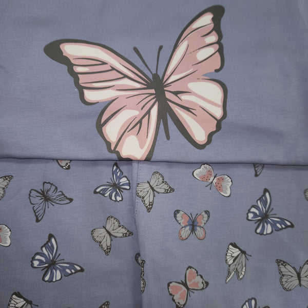Korango Butterfly Print Pyjamas Blue Heron