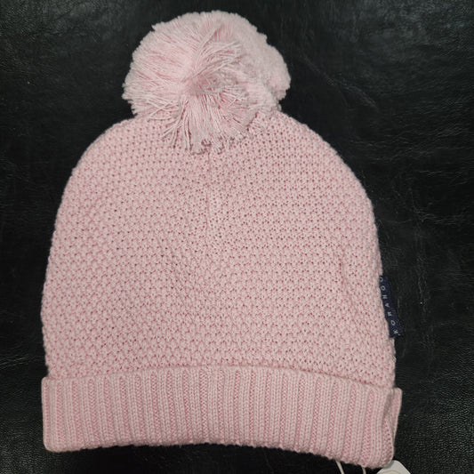 Korango - Textured Knit Beanie with Pom Pom - Fairytale Pink