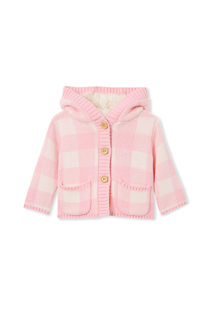 Milky - Pink Check Hooded Jacket