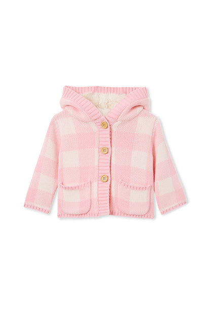 Milky - Pink Check Hooded Jacket
