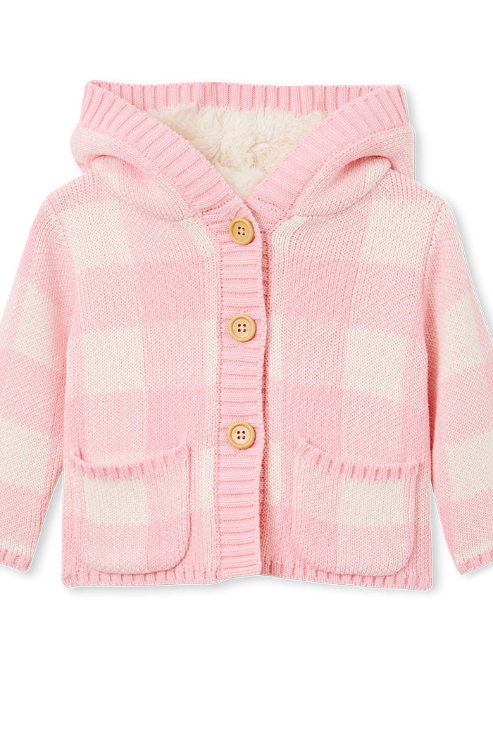Milky - Pink Check Hooded Jacket