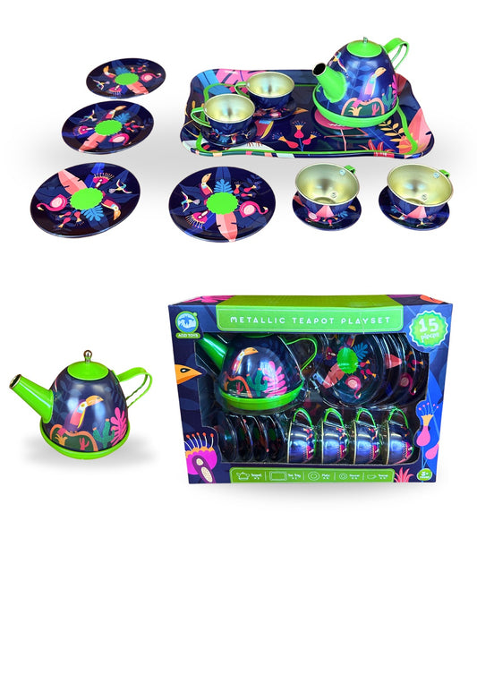 Exotic Bird Tin Tea Set
