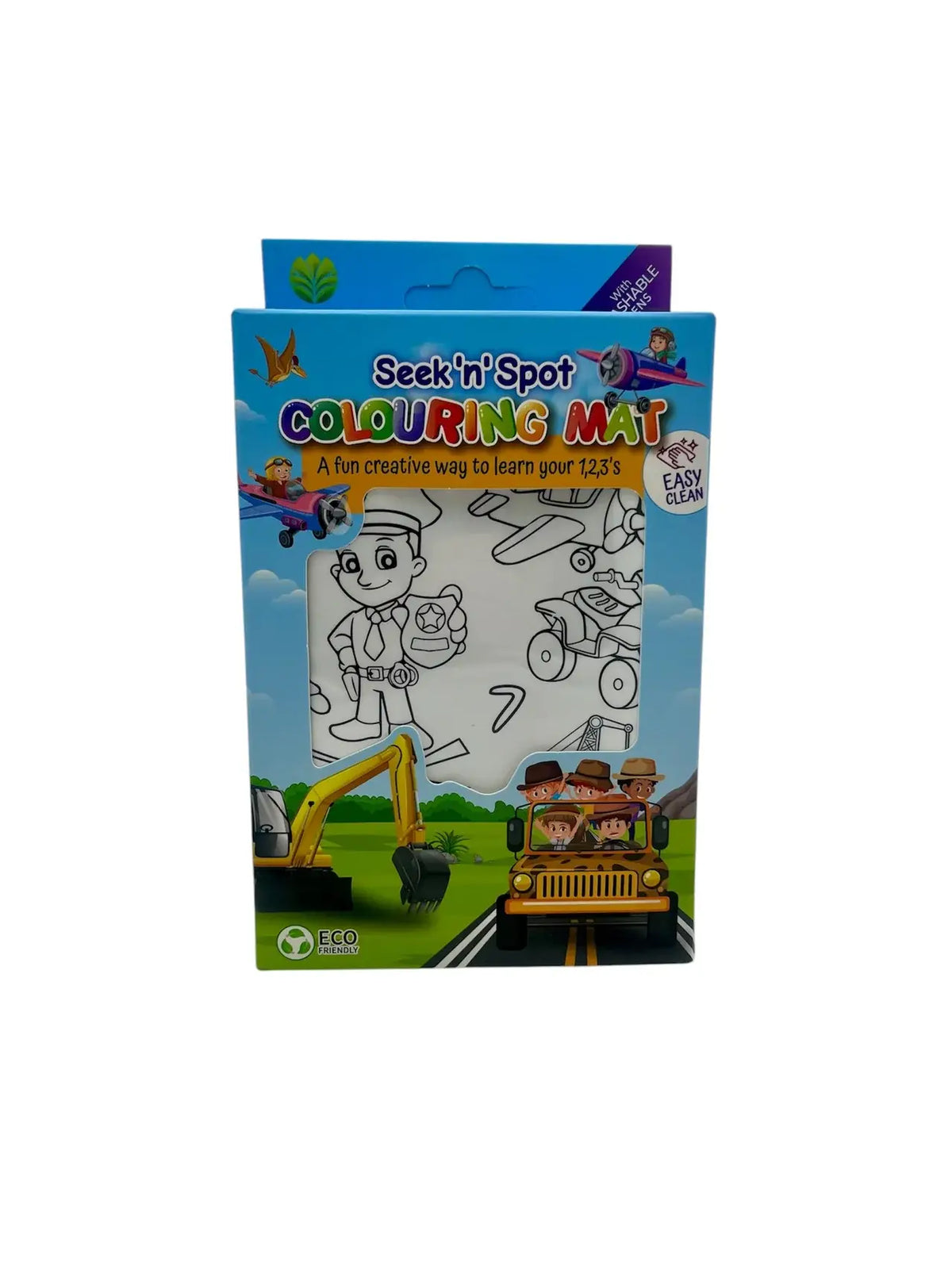 Nourish By Nature - Reusable Colouring Mat - Cars and Truck Seek & Spot - A3 Silicone
