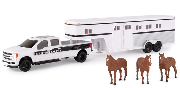 Big Roads Ford F-350 Pickup with Horse Trailer 1:32