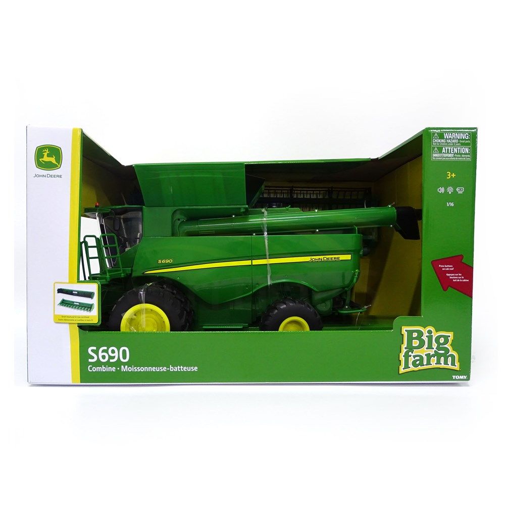 Big Farm - John Deere - 1:16 S690 Combine with Corn & Draper Head
