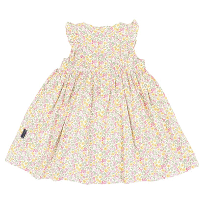 Korango - Frill Smocked Dress Yellow Floral